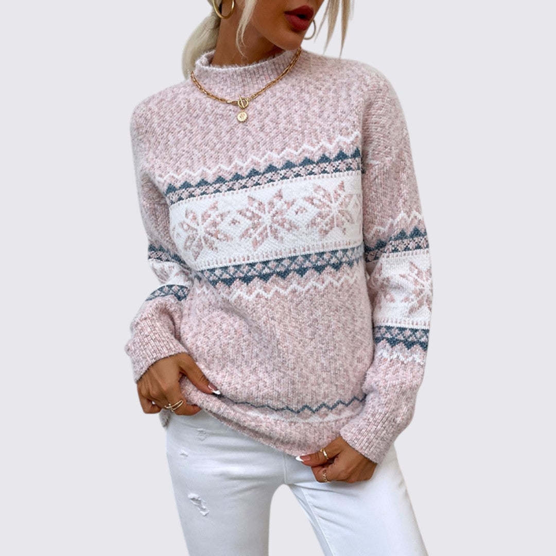 Fair Isle Mock Neck Sweater for Women - Image 1