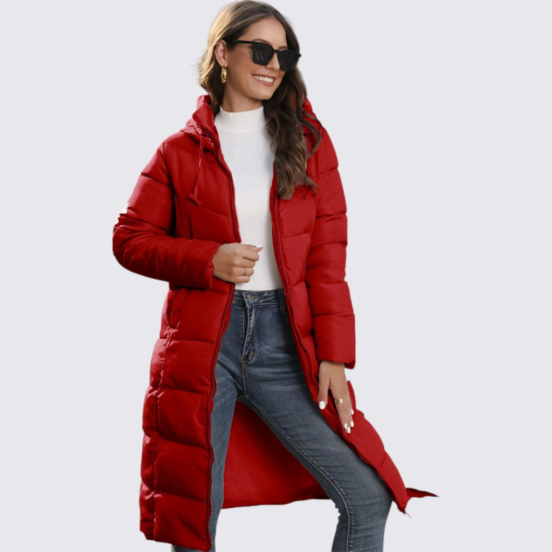 Hooded Puffer Long Coat for Women - Image 4
