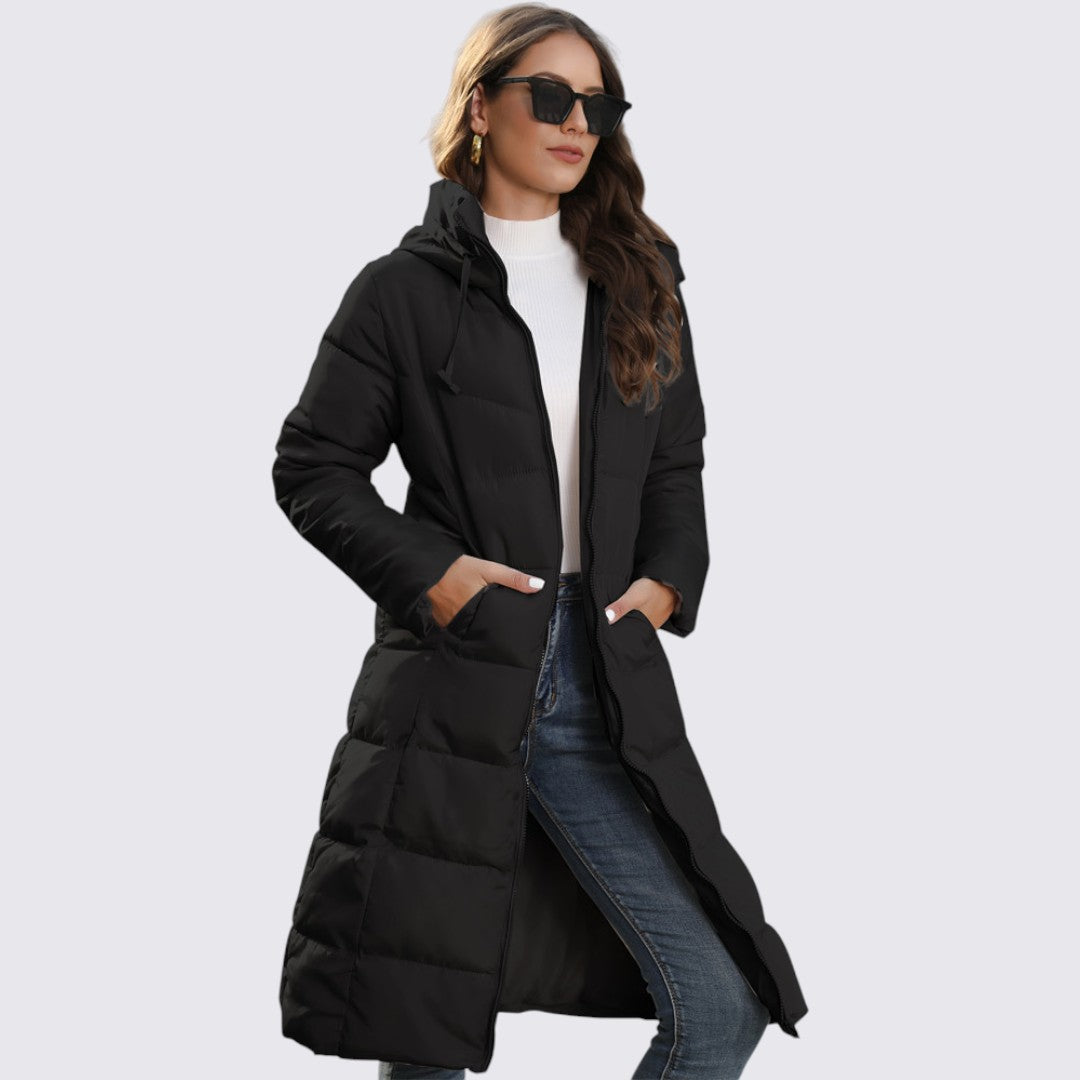 Hooded Puffer Long Coat for Women - Image 7