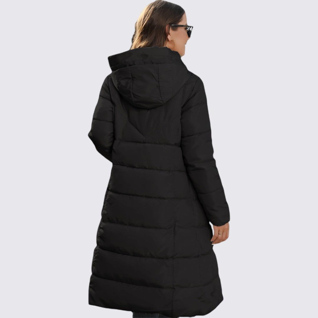 Hooded Puffer Long Coat for Women - Image 8