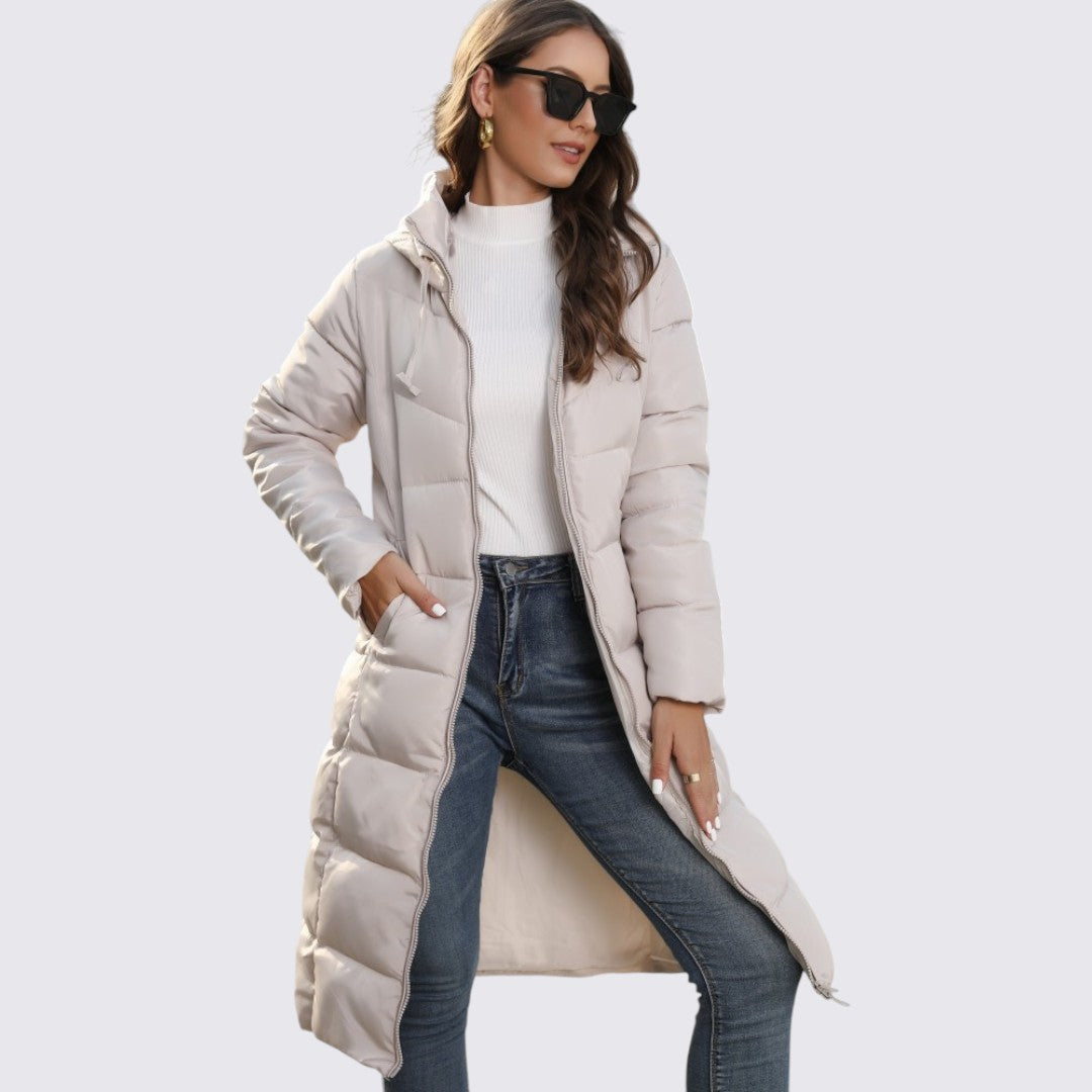 Hooded Puffer Long Coat for Women - Image 1