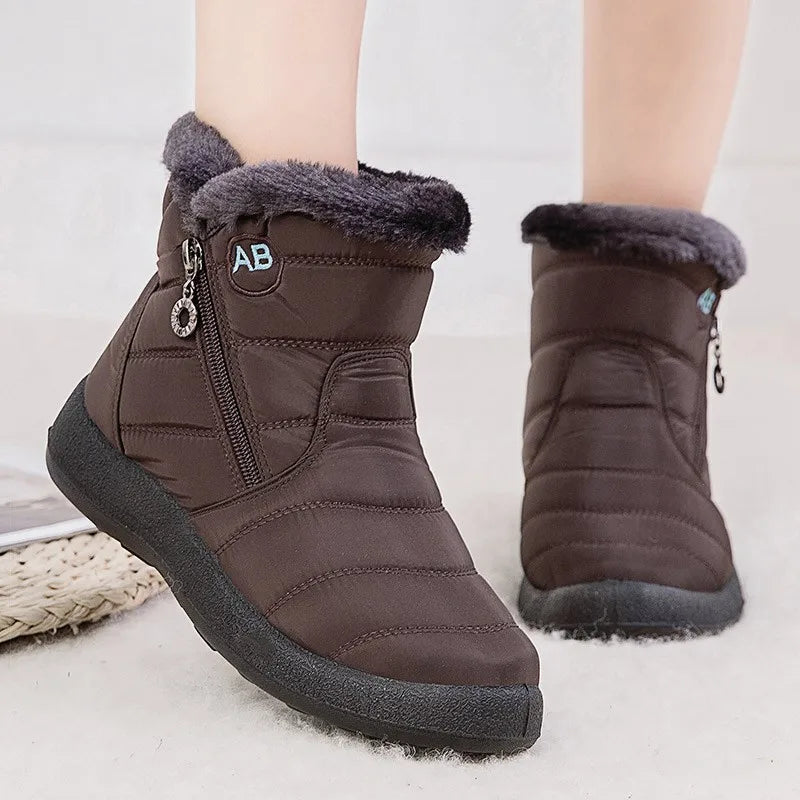 Black women's ankle boots | fleece lining, comfortable and casual