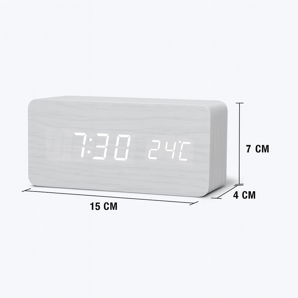 Digital alarm clock light gray