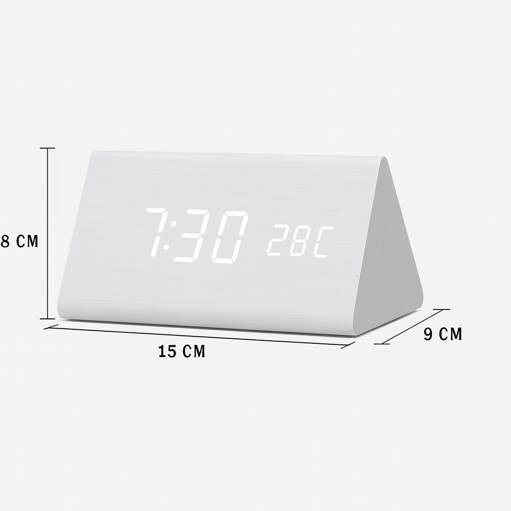 Digital alarm clock white