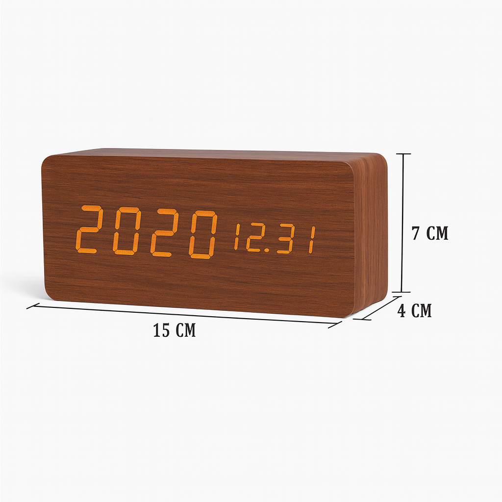 Digital alarm clock brown