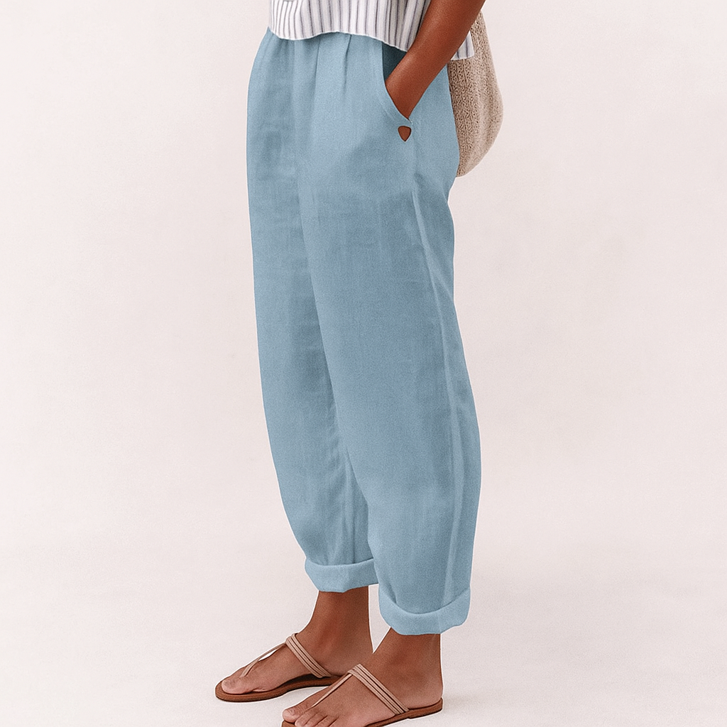 Dini pants with model blue