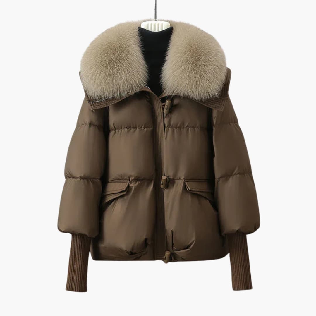 Fur Collar Puffer Jacket for Women - Image 2