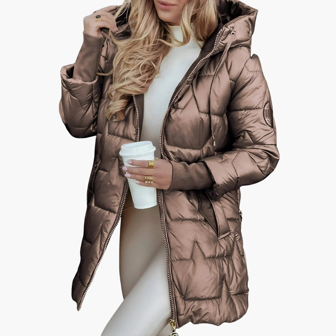 Hooded Quilted Puffer Jacket for Women - Image 1