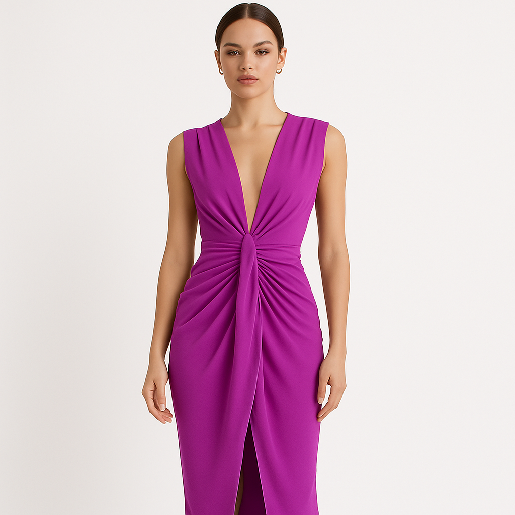 Elegant evening dress purple