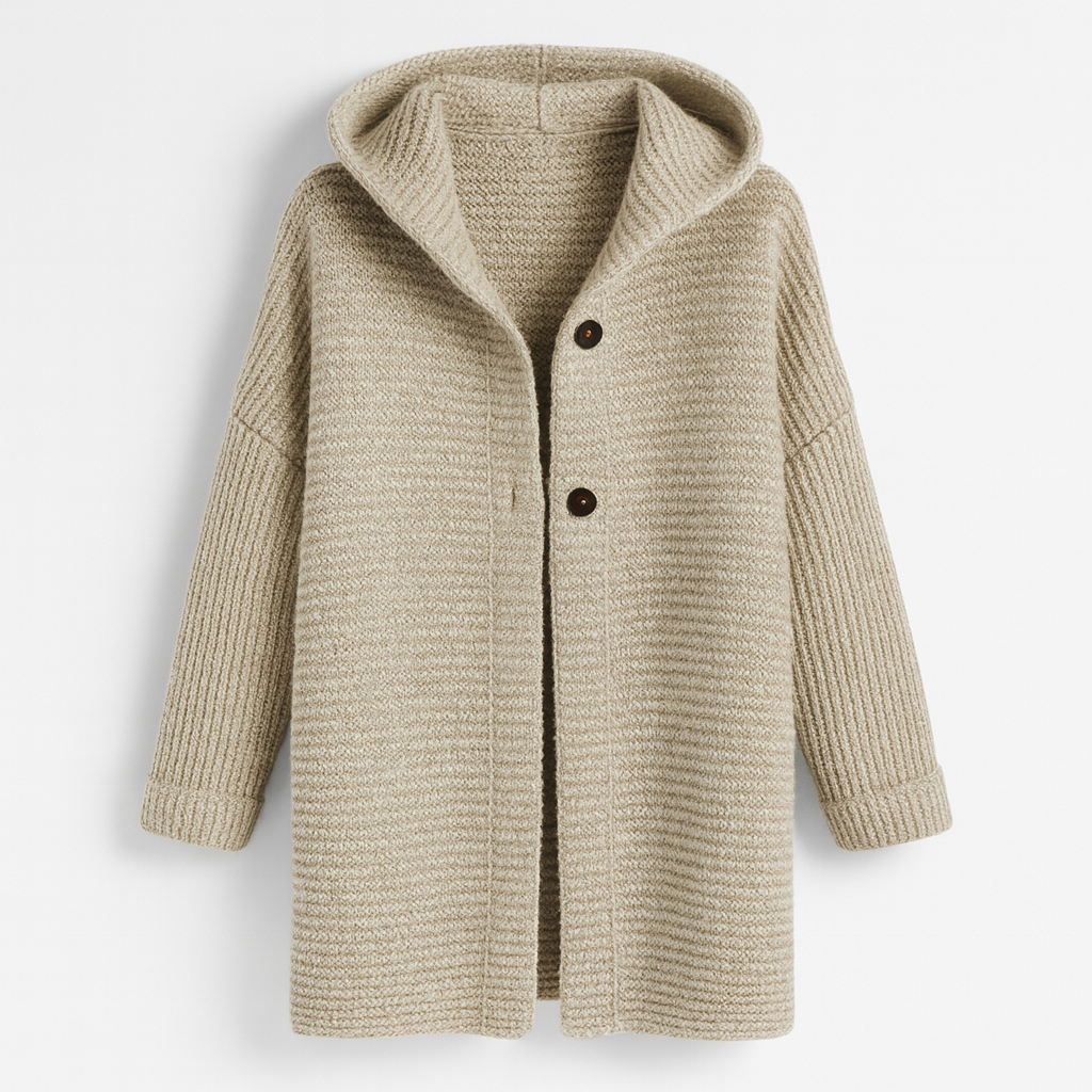 Cardigan with hood khaki