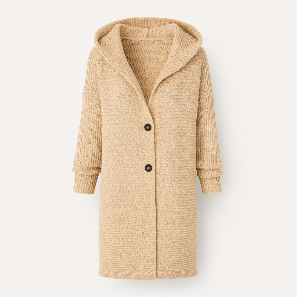 Cardigan with hood beige