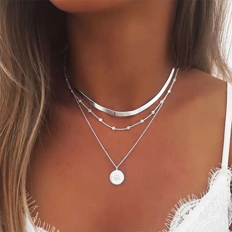 Ella | Layered necklace for women gold 18k plated metal