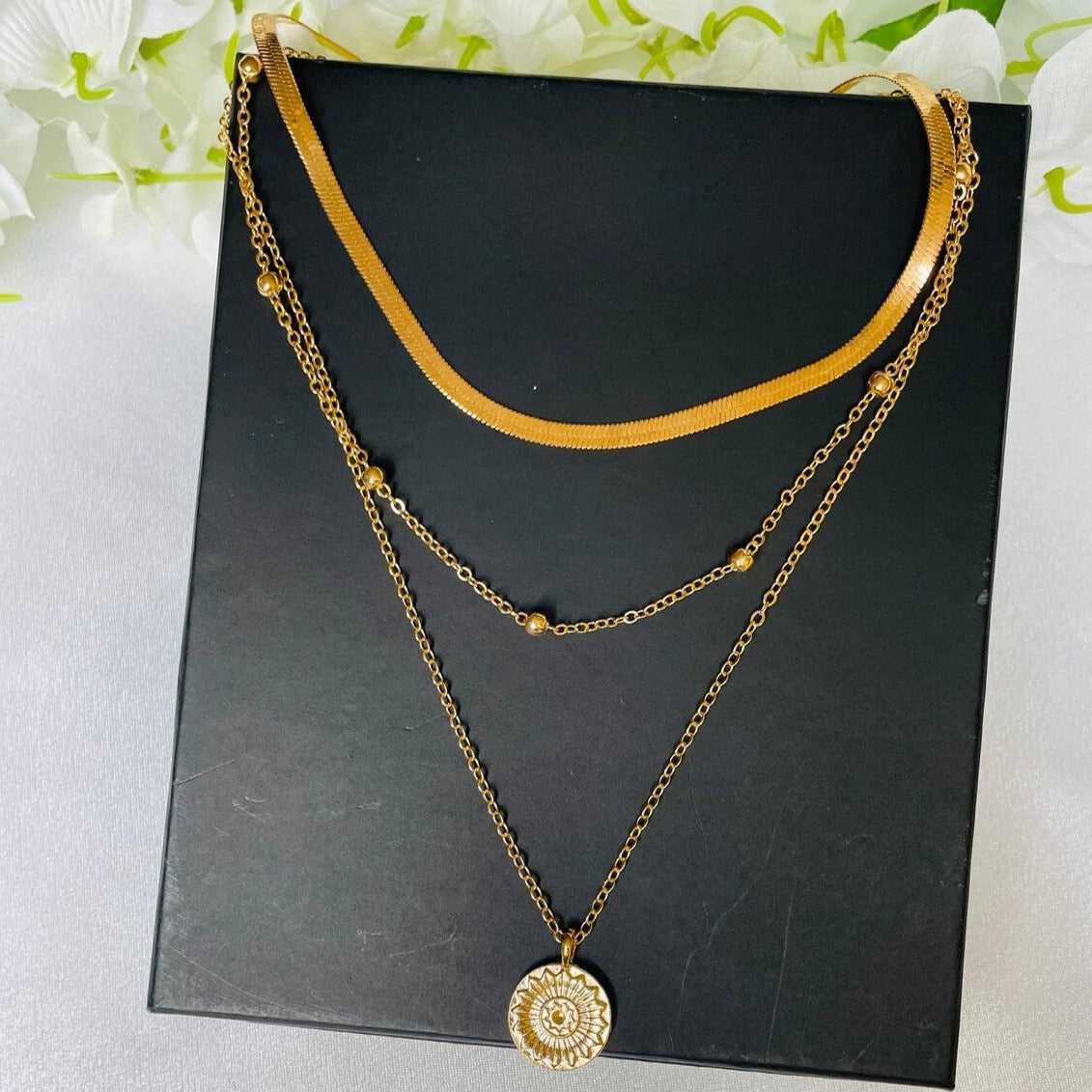 Ella | Layered necklace for women gold 18k plated metal