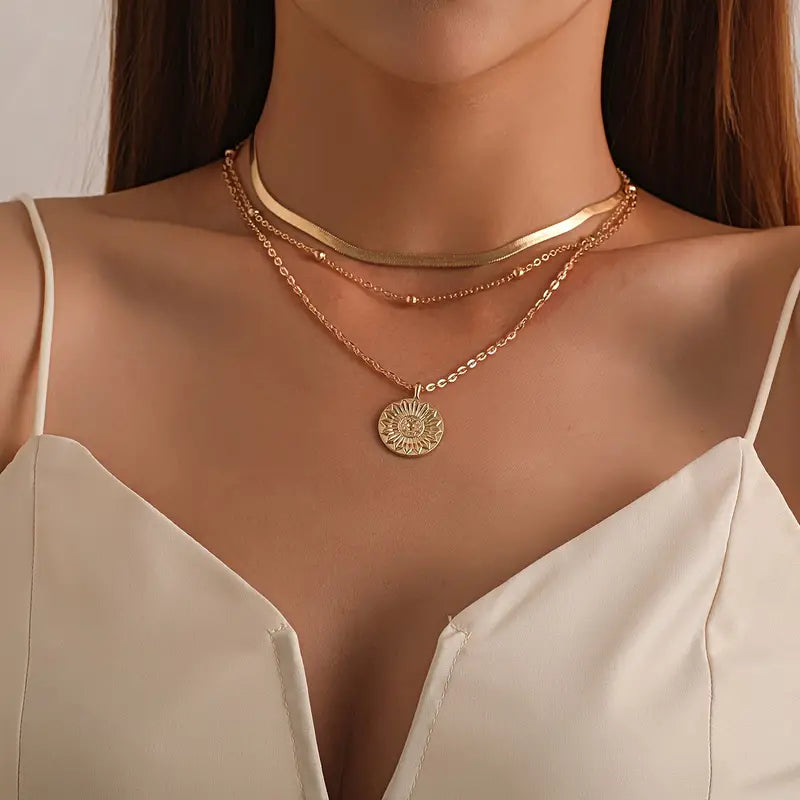Ella | Layered necklace for women gold 18k plated metal