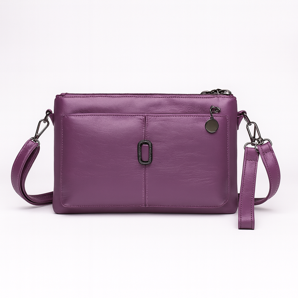 Leather bag for women purple