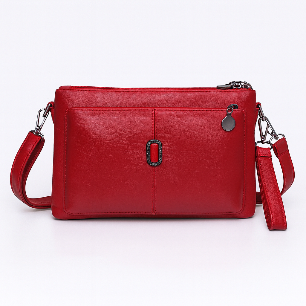 Leather bag for women red