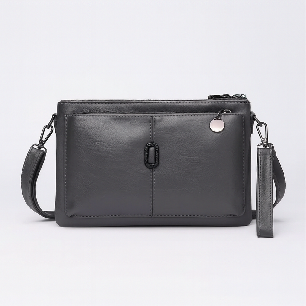 Leather bag for women gray