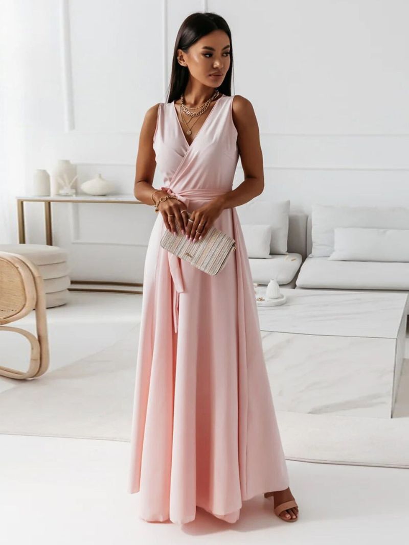 Anya Long Women's Dress - Elegant Envelope Dress with Slimming Cut and Breathable Comfort