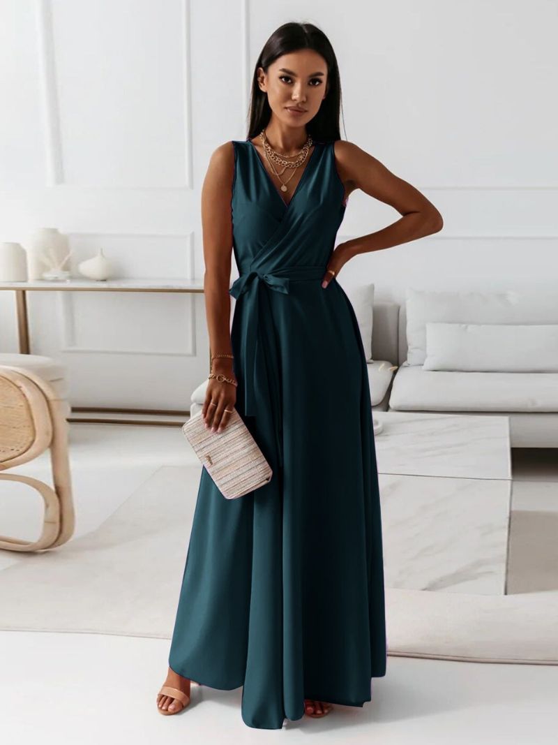 Anya Long Women's Dress - Elegant Envelope Dress with Slimming Cut and Breathable Comfort