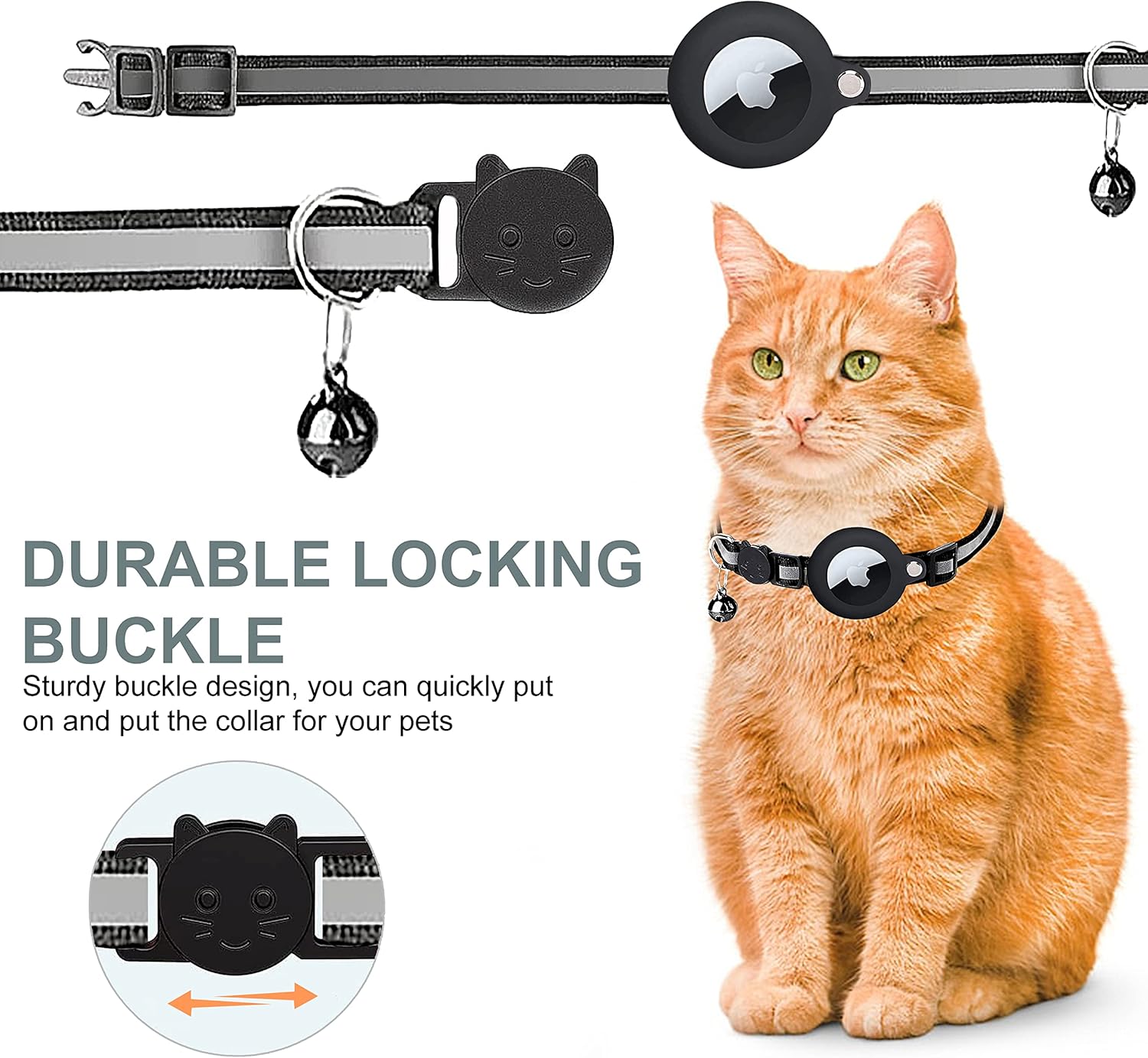 GPS tracker collar for cats | Quick release, reflective design and durable for safe outdoor adventures