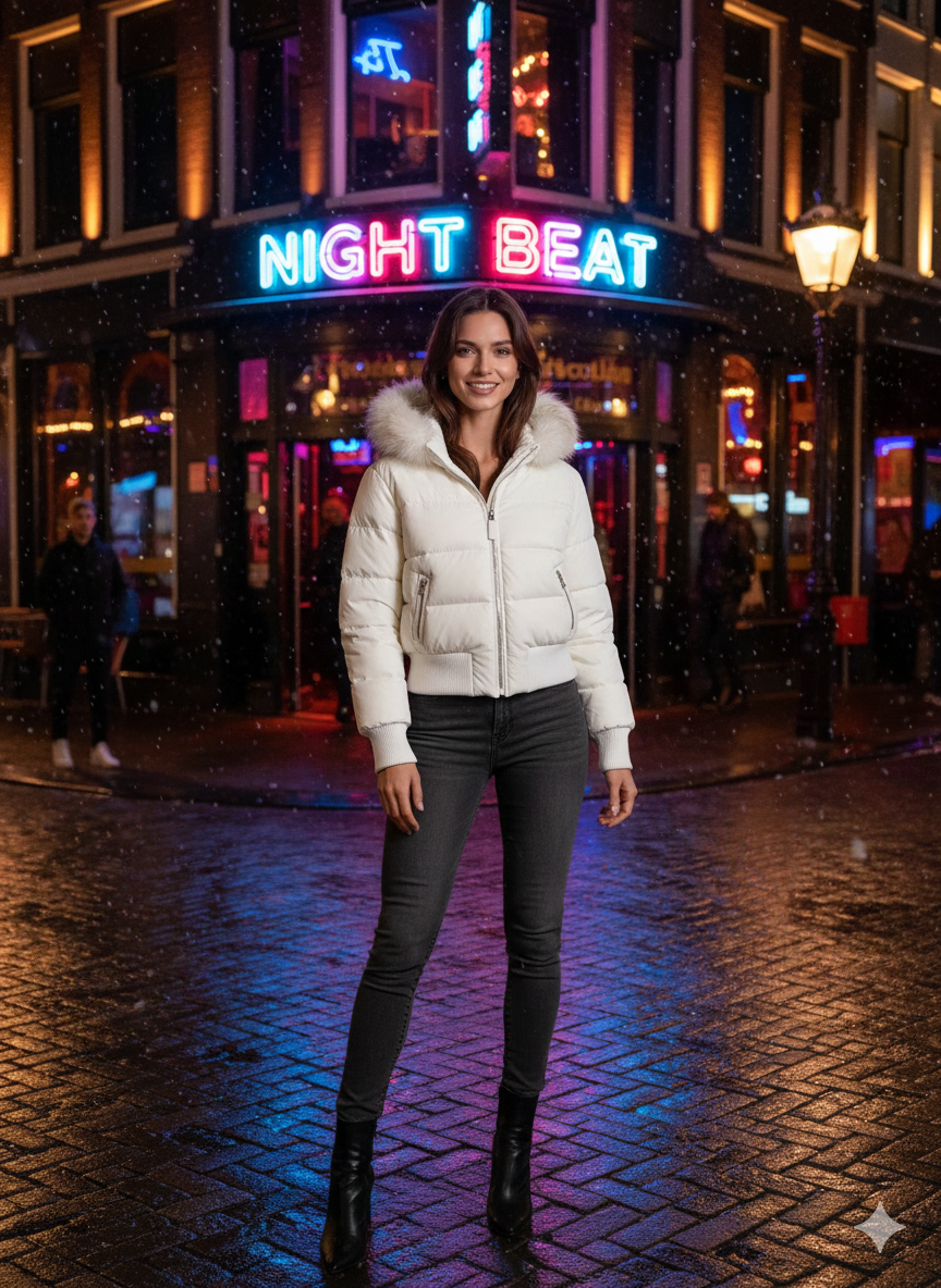 Faux Fur Hood Puffer Jacket for Women - Image 11