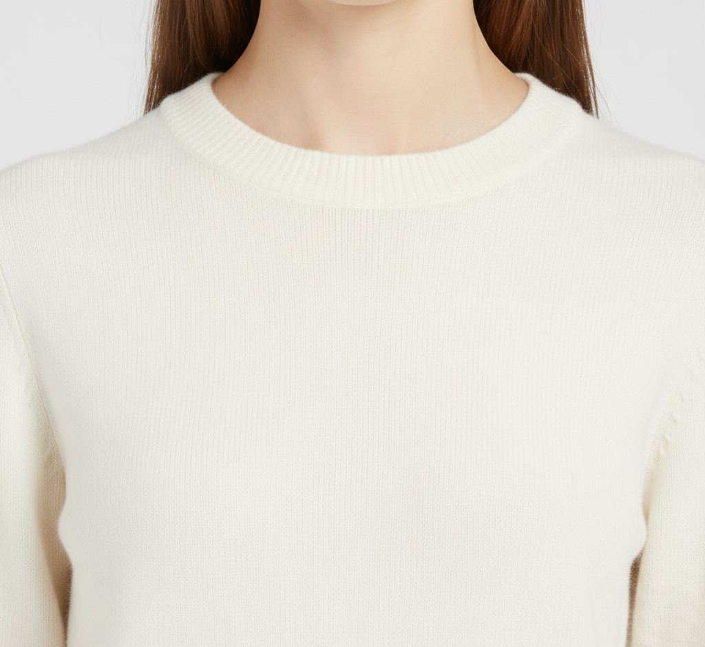 Blød cashmere-sweater med rund hals til kvinder