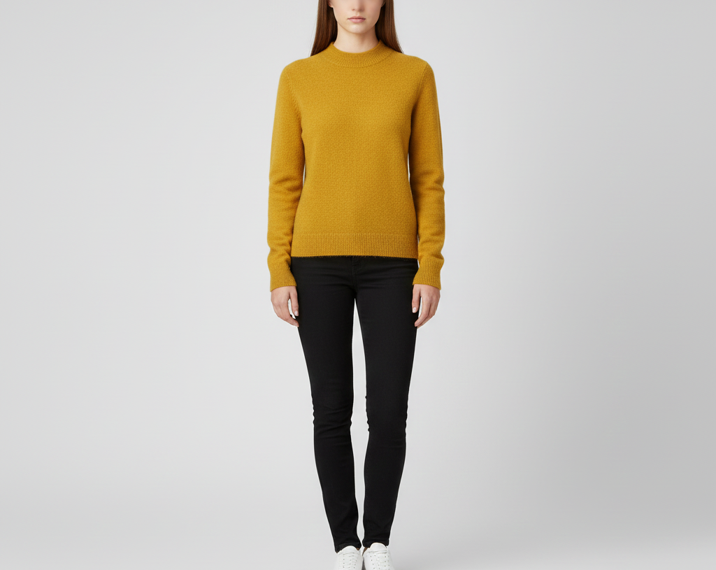 Blød cashmere-sweater med rund hals til kvinder