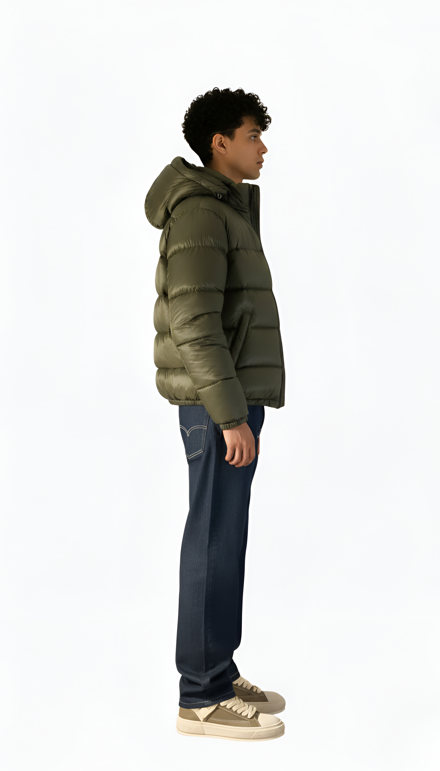 Jacheta din puf pentru bărbați, cu glugă, căptușeală ușoară