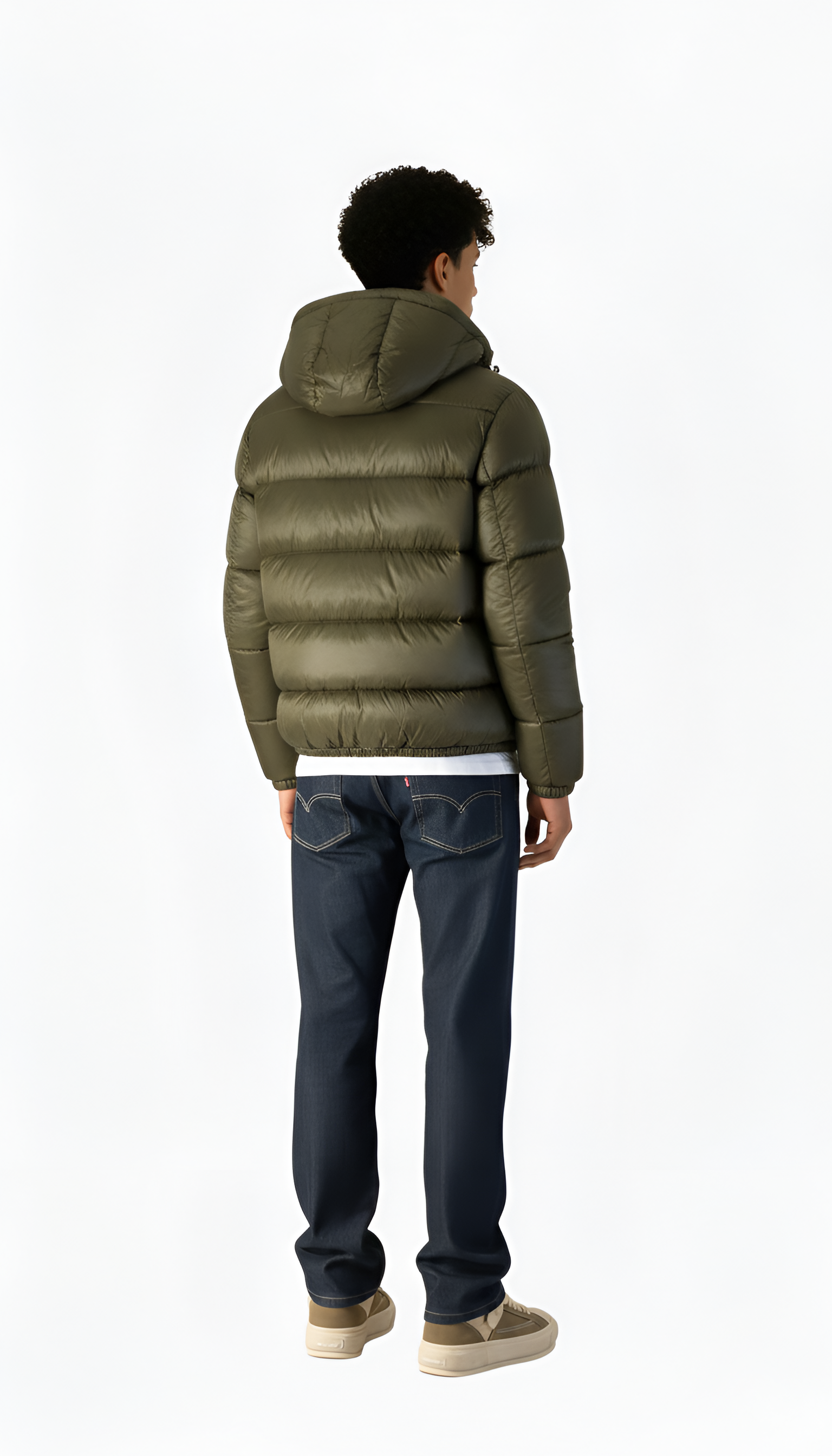 Jacheta din puf pentru bărbați, cu glugă, căptușeală ușoară