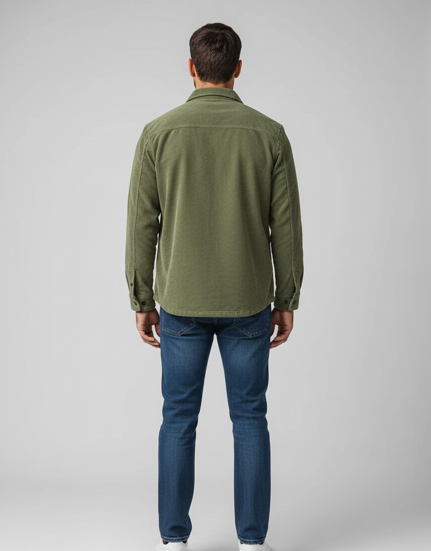 Męska koszula z guzikami z sztruksu