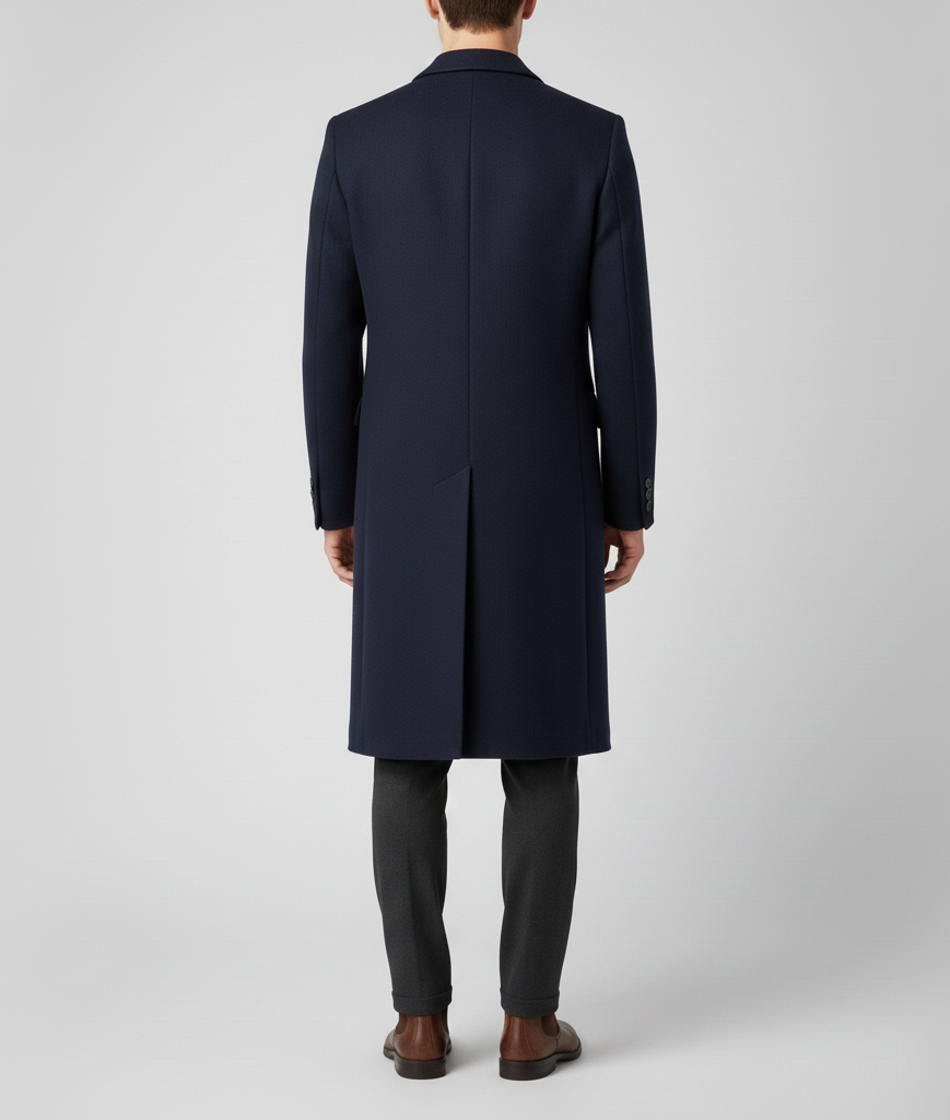 Men's elegant slim fit wool coat