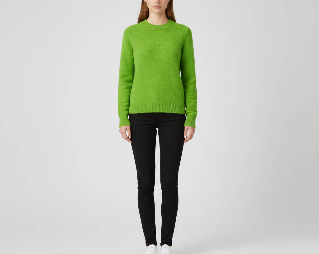 Blød cashmere-sweater med rund hals til kvinder