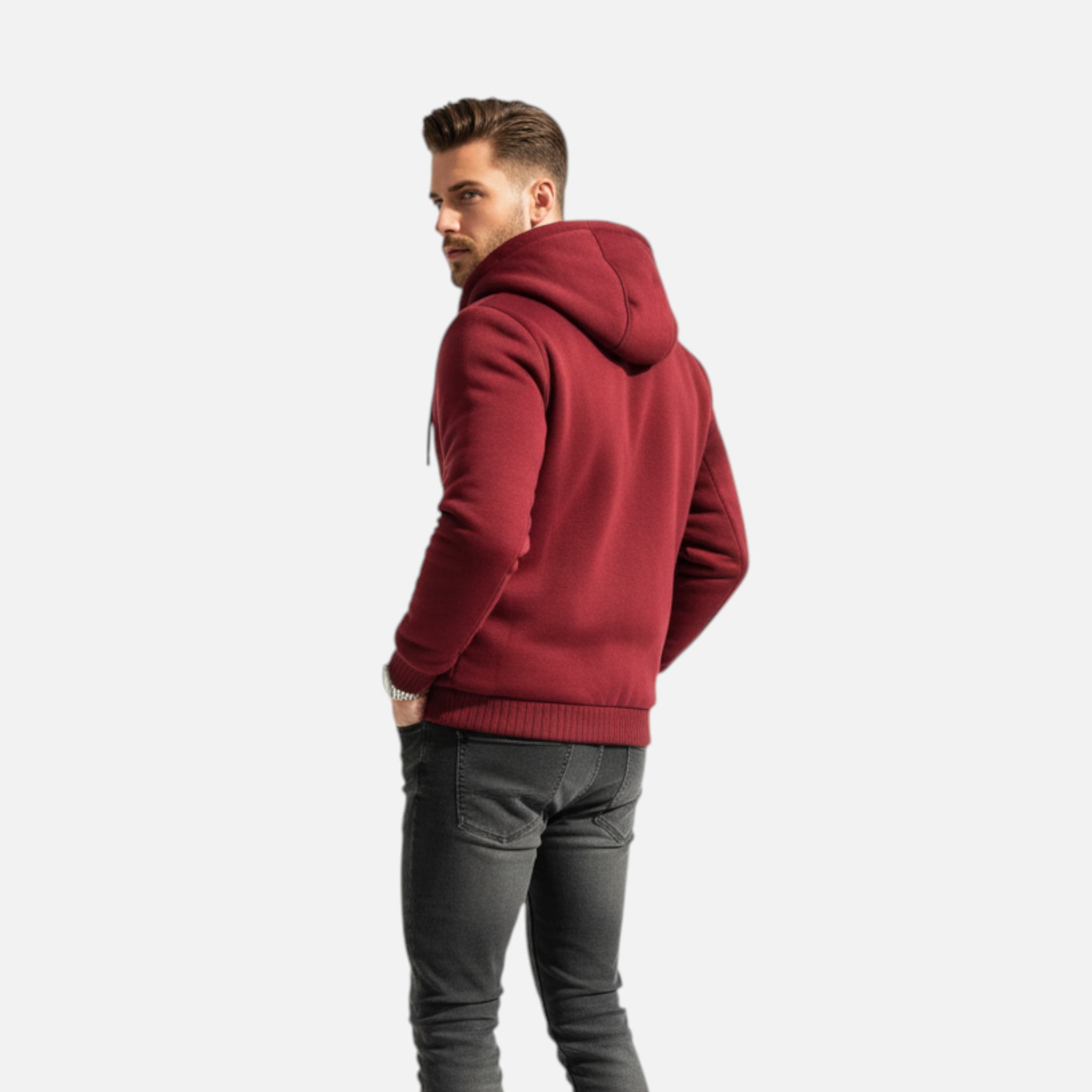 Fleece Lined Full Zip Hoodie for Men - Image 1