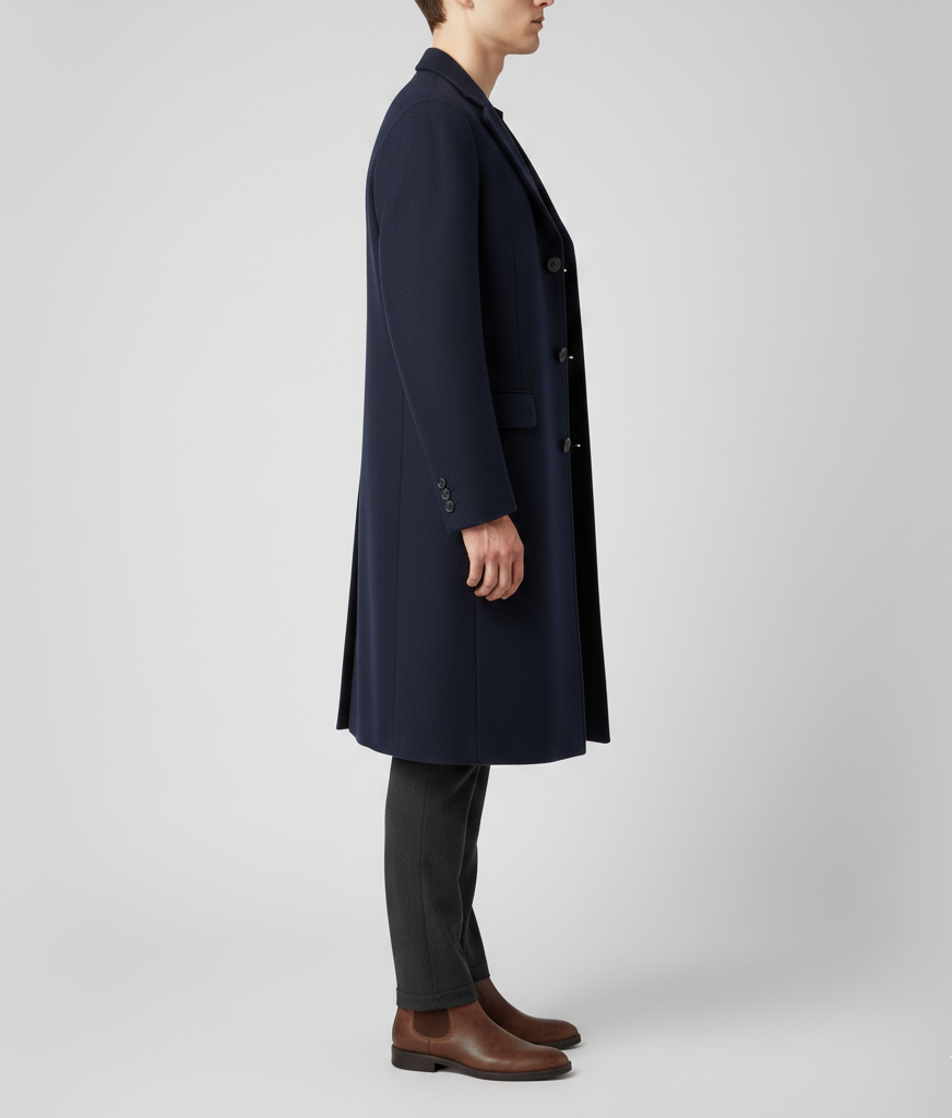Men's elegant slim fit wool coat