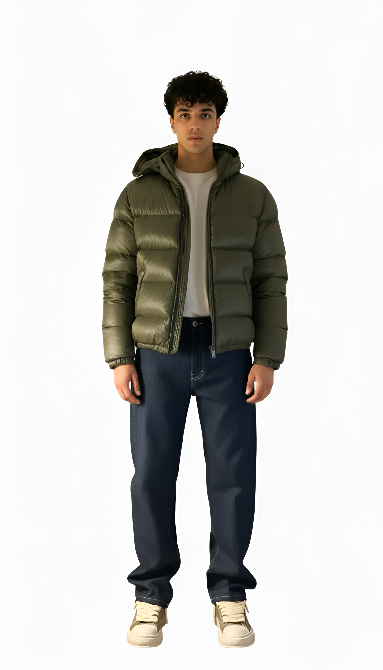 Jacheta din puf pentru bărbați, cu glugă, căptușeală ușoară