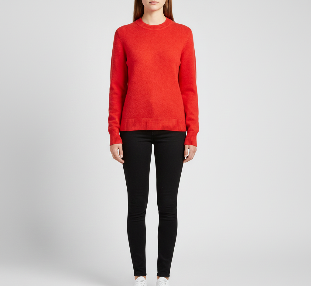 Blød cashmere-sweater med rund hals til kvinder