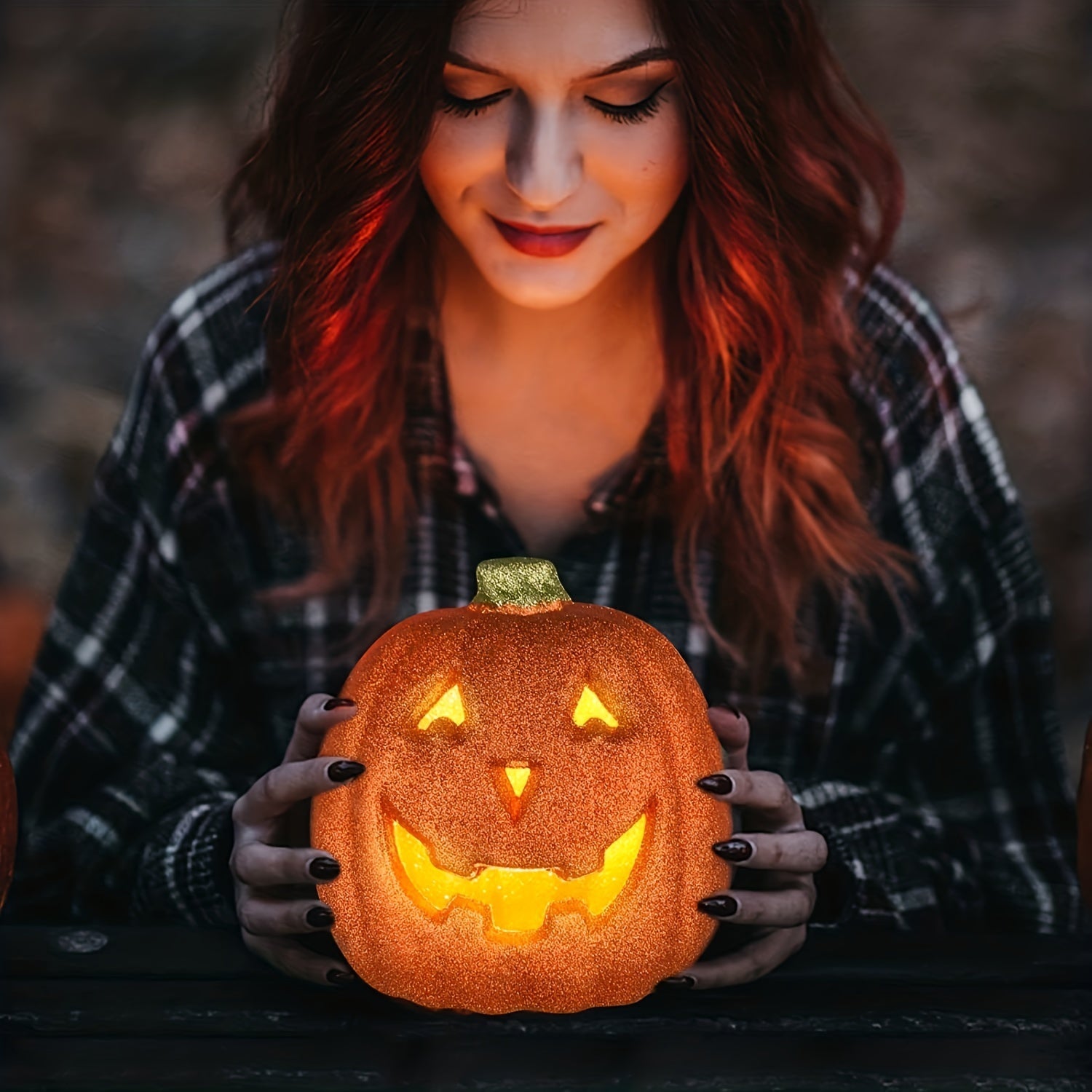 Zucca luminosa di Halloween | Decorazione Jack O'Lantern a batteria
