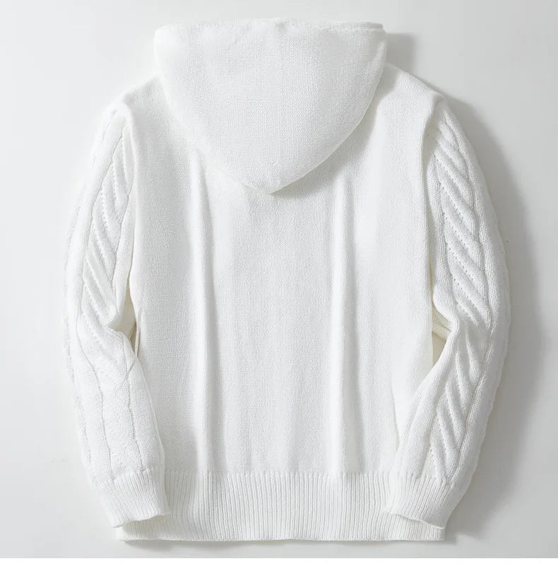 Men's hoodie | cable knit, loose fit, warm knit blend