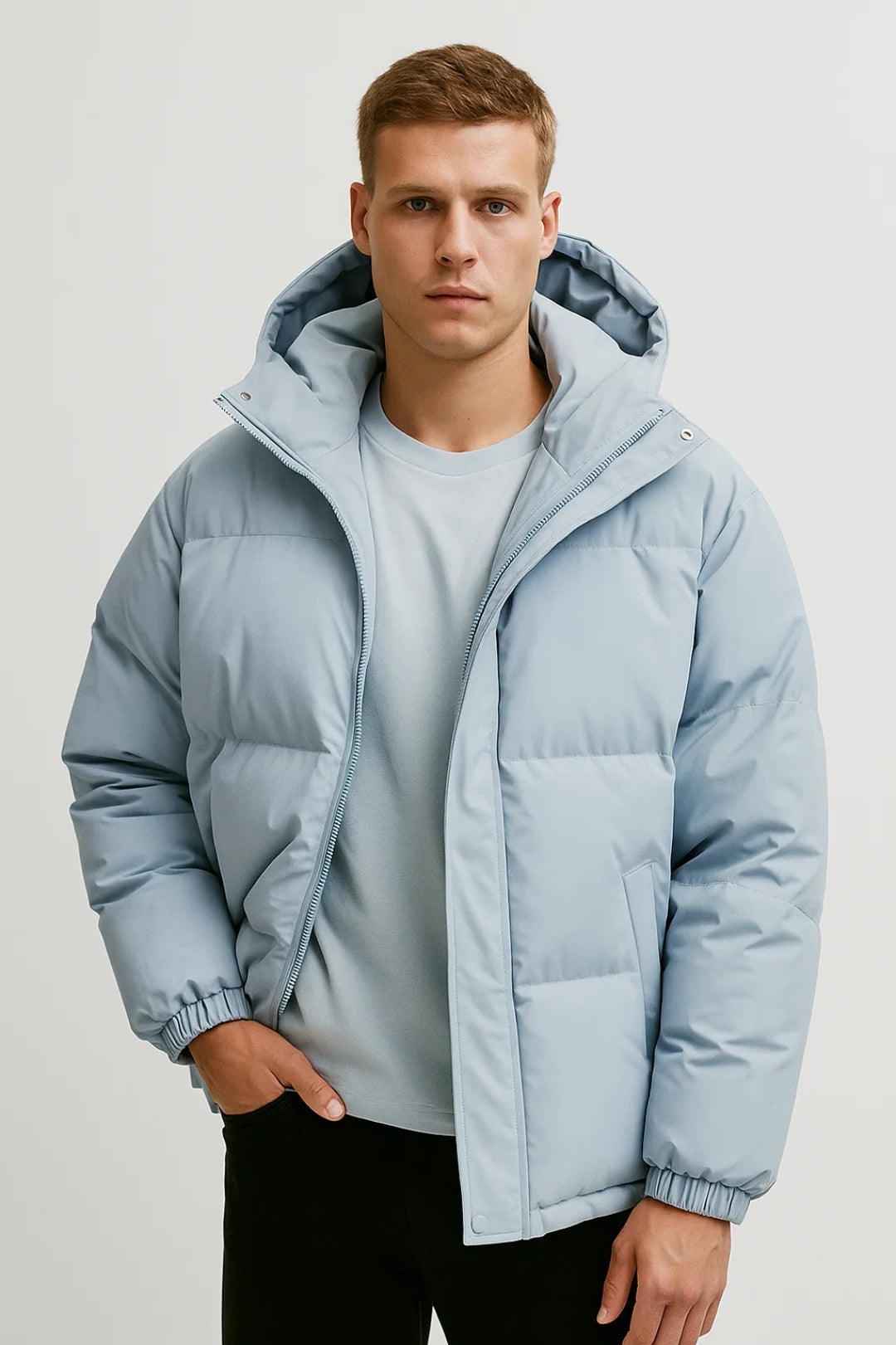 Hooded Puffer Jacket for Men - Image 1