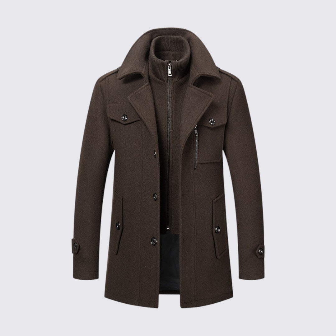 Double Breasted Pea Coat for Men - Image 26