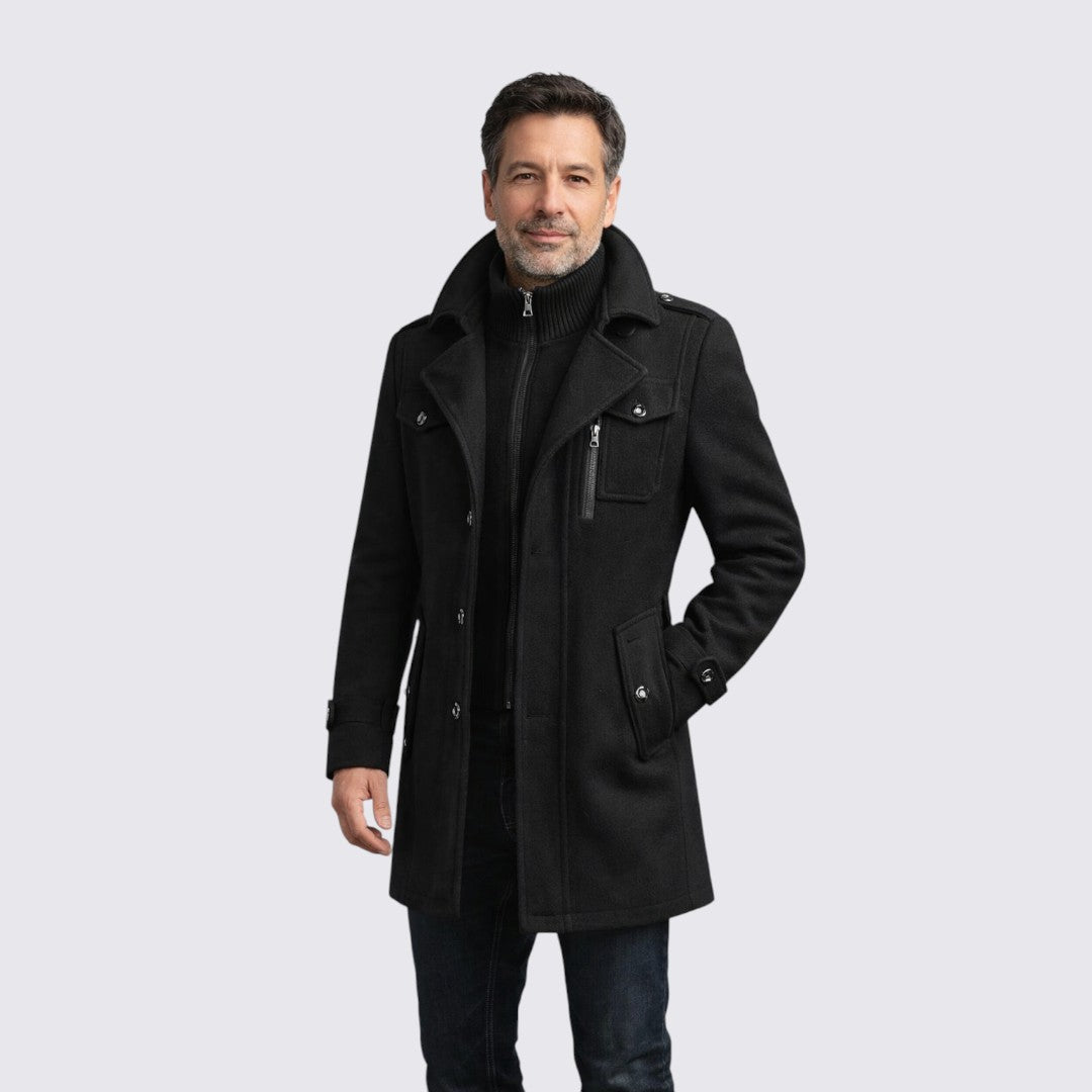 Double Breasted Pea Coat for Men - Image 2