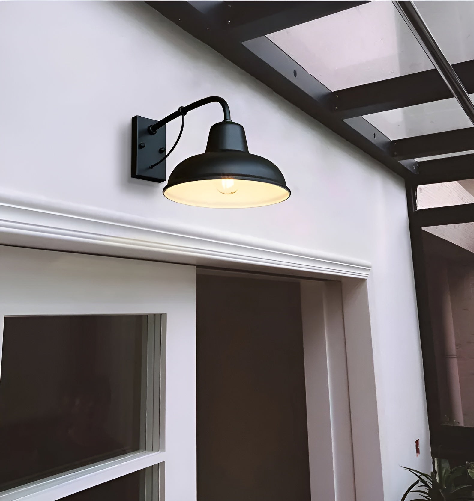 Aisle Fer Sconce - Antique vintage barn light - Black Industrial wall light