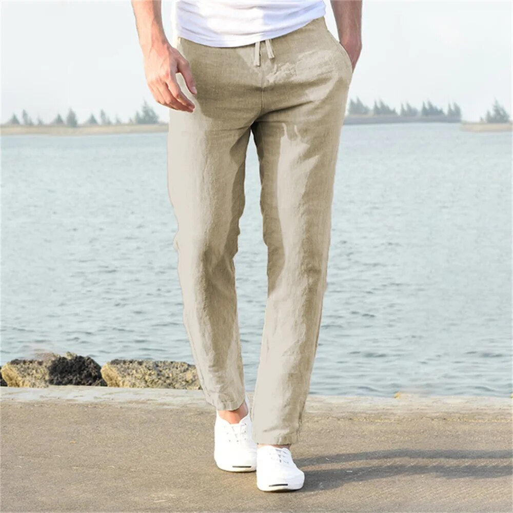 Noah Men's Linen Pants - Lightweight and Comfortable Summer Pants with Loose Fit