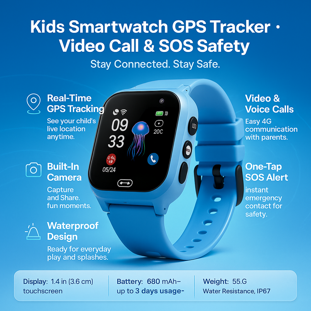 Kids Smartwatch GPS Tracker Video Call