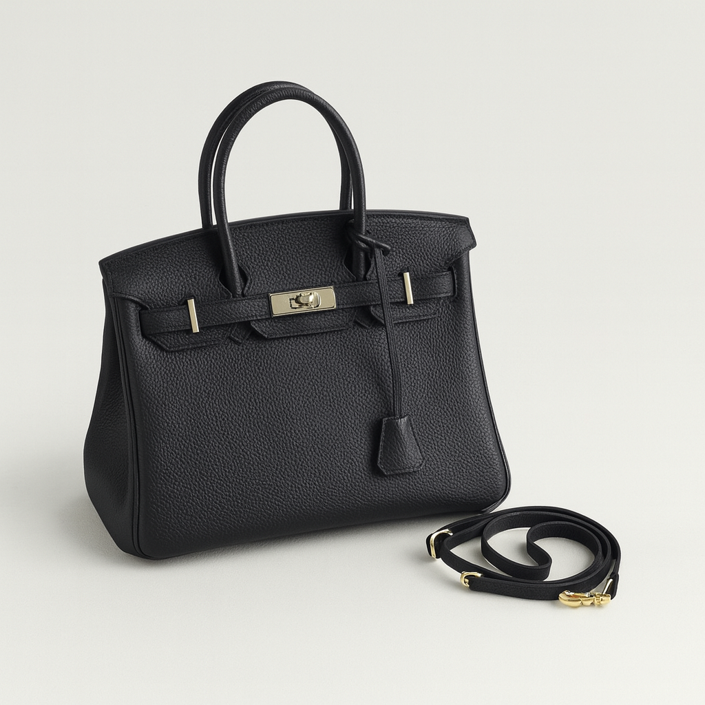 Leather designer bag black