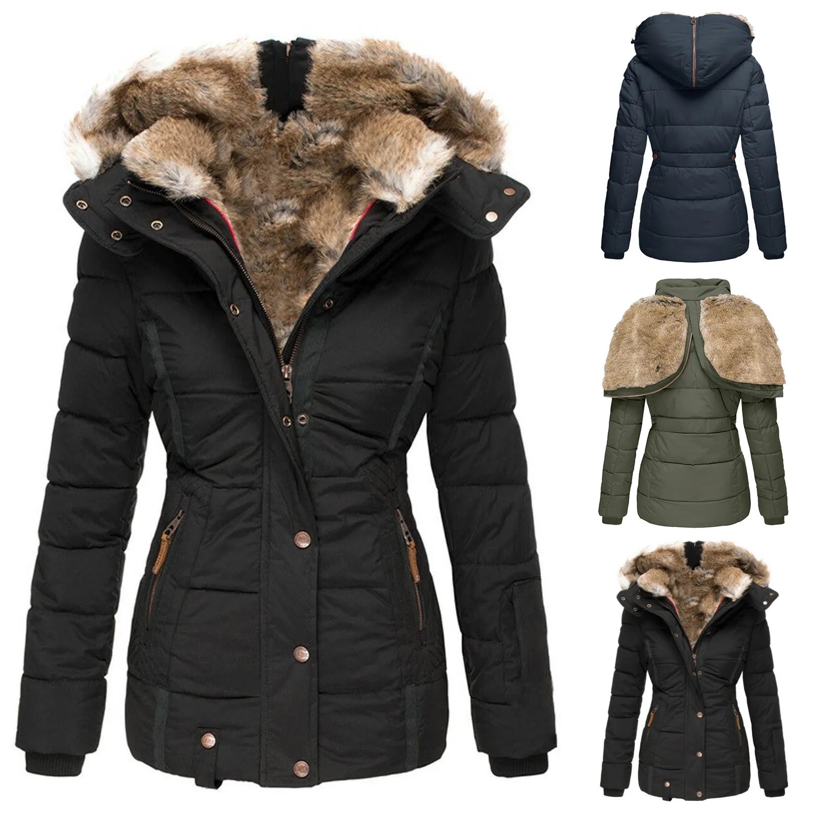 Hooded Puffer Jacket for Women - Image 1