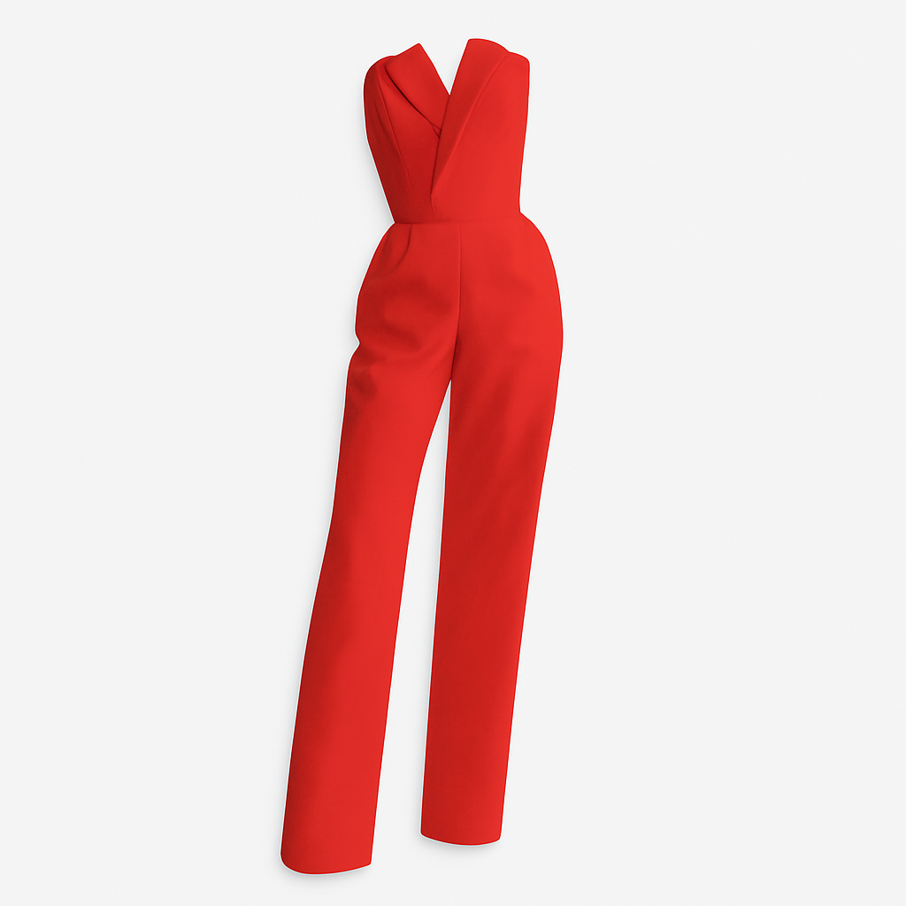 Sleeveless jumpsuit red