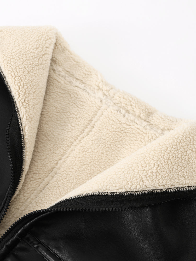 Shearling Aviator Jacket for Women - Image 4