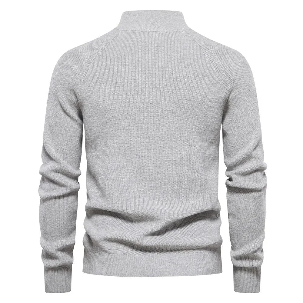 Half-Zip Ribbed Knit Sweater for Men - Image 10