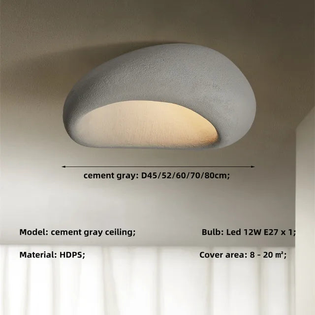 Loftslampe Rustik Wabi Sabi-stil LED-lampe